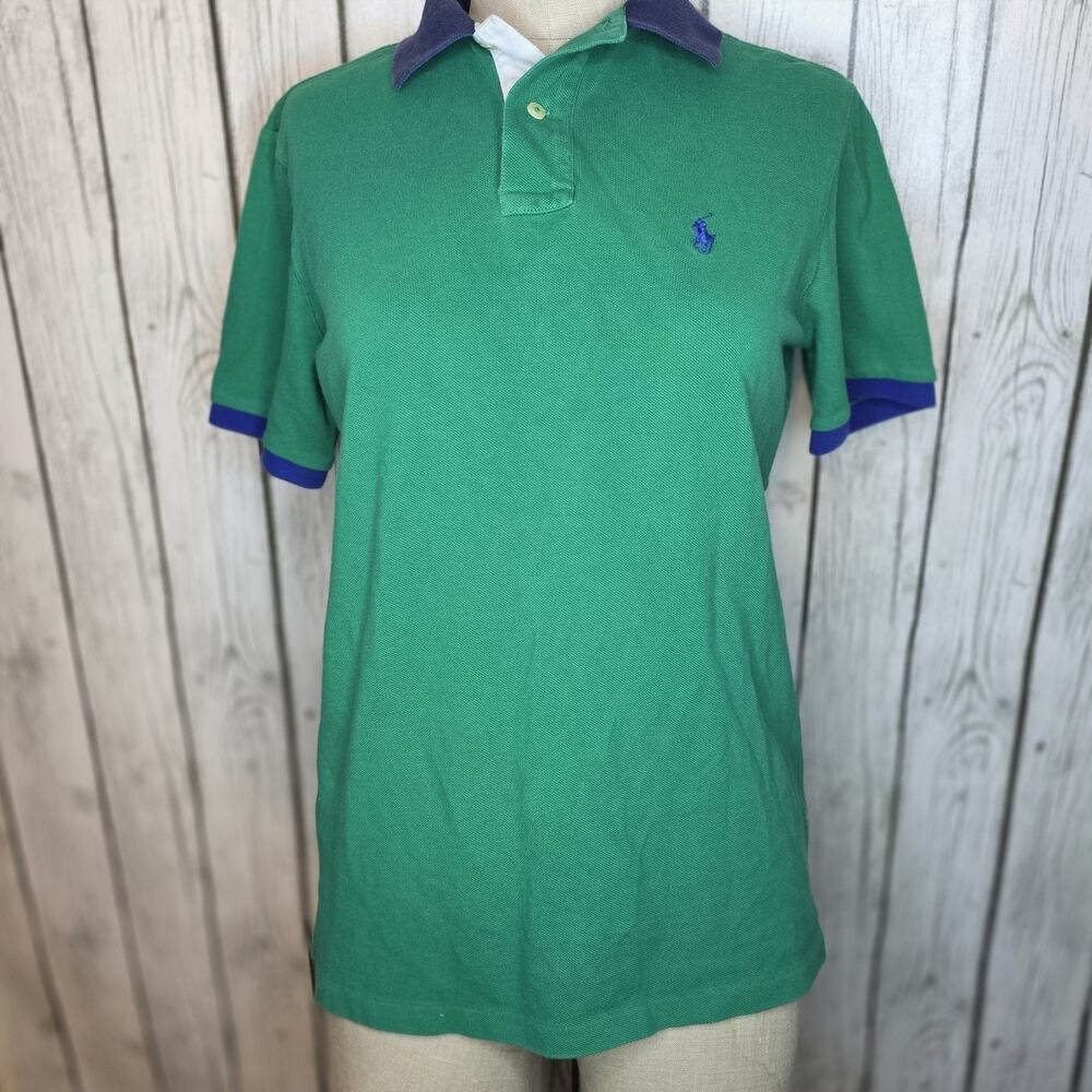 Polo Ralph Lauren Classic Fit Green Blue Polo Shirt Embroidered  Men S Preppy